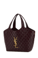 Saint Laurent Burgundy Nappa Leather Medium Icare Shopping Bag