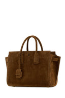 Saint Laurent Brown Suede Sac De Jour Handbag