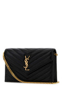 Saint Laurent Black Leather Envelope Cassandre Wallet