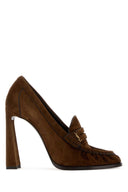 Saint Laurent Brown Suede Le Loafers Pumps