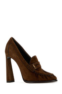 Saint Laurent Brown Suede Le Loafers Pumps