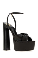 Saint Laurent Black Nappa Leather Franciane Sandals
