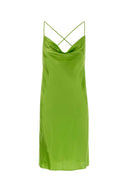 Saint Laurent Green Satin Mini Dress