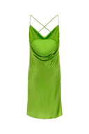 Saint Laurent Green Satin Mini Dress
