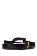 Saint Laurent Black Leather Belt