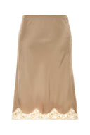 Saint Laurent Beige Satin Skirt