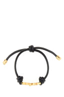 Saint Laurent Black Leather Cassandre Bracelet