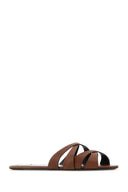 Saint Laurent Brown Leather Chandelle Slippers