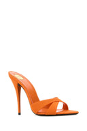 Saint Laurent Orange Fabric Mules