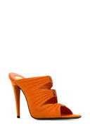 Saint Laurent Orange Fabric Emilie Mules
