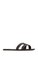 Saint Laurent Brown Leather Mabrouka Slippers