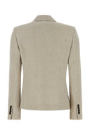 Brunello Cucinelli Melange Sand Linen Blend Blazer