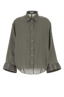 Brunello Cucinelli Sage Green Linen Shirt
