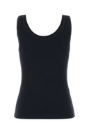 Brunello Cucinelli Dark Blue Stretch Cotton Tank Top