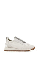 Brunello Cucinelli Light Grey Fabric Slip Ons