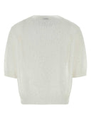 Brunello Cucinelli White Linen Blend Sweater