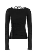 Blumarine ブラック ストレッチ ジャージ トップ