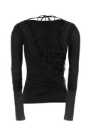 Blumarine ブラック ストレッチ ジャージ トップ