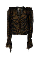 Szyfonowy top z nadrukiem Blumarine