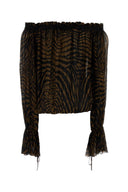 Szyfonowy top z nadrukiem Blumarine