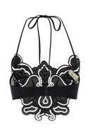 Top Blumarine in pizzo nero