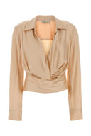 Blusa Blumarine in raso stretch color pesca