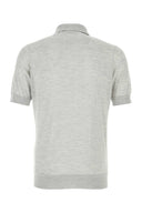 Brunello Cucinelli Grey Silk Blend Polo Shirt