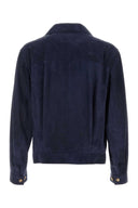 Brunello Cucinelli Blue Suede Jacket