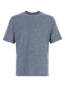 Brunello Cucinelli Melange Blue Linen Blend T Shirt