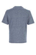 Brunello Cucinelli Melange Blue Linen Blend T Shirt