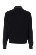 Brunello Cucinelli Chaqueta de punto y cuero azul