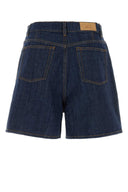 Ami Dark Blue Denim Bermuda Shorts