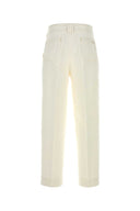 Ami White Cotton Baggy Pant