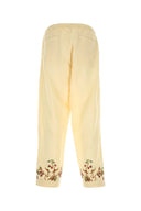 Baziszt Cream Cotton Blend Avian Pant