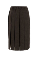 Brunello Cucinelli bruine denim en zijden rok
