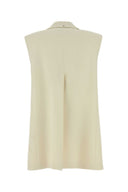 Sportmax Cream Stretch Crepe Campale Vest