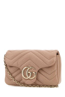 Gucci Powder Pink Leather Mini Gg Marmont Shoulder Bag
