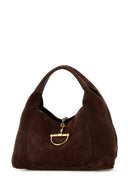 Borsa a tracolla Gucci Softbit Maxi in pelle scamosciata marrone Gucci