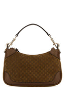 Borsa a mano Gucci in pelle scamosciata marrone