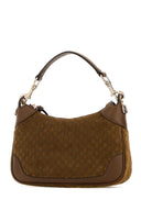 Borsa a mano Gucci in pelle scamosciata marrone