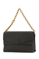 Borsa a tracolla grande in pelle grigio scuro Gucci