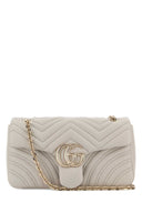 Borsa a tracolla Gg Marmont media in pelle nappa gesso Gucci