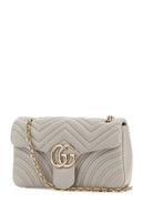 Borsa a tracolla Gg Marmont media in pelle nappa gesso Gucci