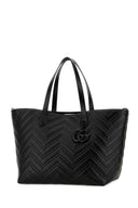 Borsa shopping Gg Marmont grande in pelle nera Gucci