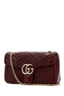 Gucci Burgundy Nappa Leather Medium Gg Marmont Shoulder Bag