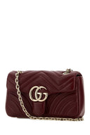 Gucci Burgundy Nappa Leather Small Gg Marmont Shoulder Bag