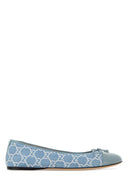 Ballerine in denim decorate Gucci