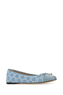Ballerine in denim decorate Gucci