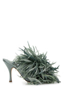 Gucci Sage Green Satin Mules