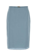 Gucci Light Blue Silk Skirt